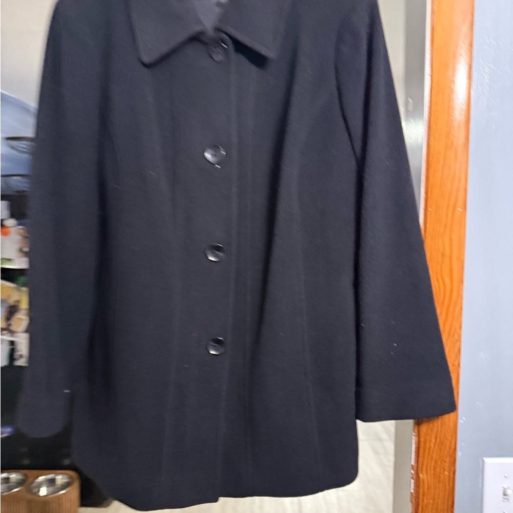 Anne Klein Elegant Black Pea Coat